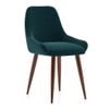 Dane Solid Wood Dining Table 6 Seater with 6 Rickman Lounge Chairs (Finish: Honey, Colour: Jade Blue)