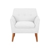 Thomas Fabric Lounge Chair in Off White Colour