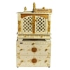 D'Dass Multi Color Mdf and Sheesham Wooden Temple With Cabinet For Pooja