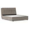Bornholm Engineered Wood King Size Drawer Storage Upholstered Bed In Shitake Beige Colour