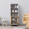 Hexa Engineered Wood Bookshelf Multipurpose Storage Rack in Frosty White and Giant Wood Colour