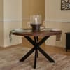 Vervella Shine Solid Wood 4 Seater Dining Table in Brown Finish