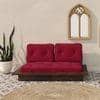 Ankara 2 Seater Wooden Sofa (Raspberry)