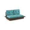 Ankara 2 Seater Wooden Sofa (Teal Blue)