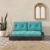 Ankara 2 Seater Wooden Sofa (Teal Blue)