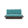 Ankara 2 Seater Wooden Sofa (Teal Blue)