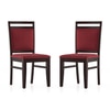Alaine Solid Wood Dining Chair in Mahogany Finish & Mahogany Colour - Set of 2