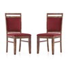 Alaine Dining Chair In Rococco Red Colour With Teak Finish