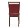 Alaine Dining Chair In Rococco Red Colour With Teak Finish