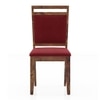 Alaine Dining Chair In Rococco Red Colour With Teak Finish