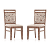 Alaine Dining Chair In Teak Finish With Calico Floral Colour