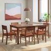 Floyd 6 Seater Solid Wood Dining Table With Glass In Teak Finish
