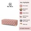 Doe Buck Velvet Tufted Bench in Pink Colour with Gold Base