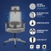 Kepler Brooks Opus HB Office Desk Chair in Grey Colour