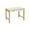 Exotica Solid Wood Study Desk with Drawers and Wooden Handles in Ivory Colour