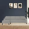 Left Aligned 3 Seater Left Aligned Chaise Light Grey Sofa Cover