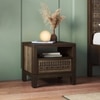 Masai Solid Wood Bedside Table in American Walnut Finish