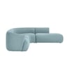 Zenliving Wood Left Aligned 3-Seater With Upholstery Non Storage Sofa In Blue Colour