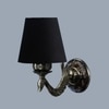 Devansh Metal Electric Wall Light in Antique Gold Colour with Black Shade Count of 1 Light