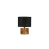 Demelza Black Jute Table Lamp with Natural Wood Base