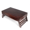 Kassel Sheesham Wood Coffee Table With Foldable Legs In Dark Walnut Finish