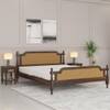 Cane Solid wood King Size Bed in Provincial Teak Finish 72x78 inches