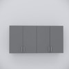 4 Doors Modular Wall Mounted Kitchen Cabinet With Adjustable Shelf In Slate Grey Finish