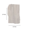 Handmade Wool Silk Shaped Rug Modern Wave Beige 10 x 14 Feet Carpet