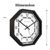 Octagonal Wooden Wall Clock with Bold Numbers