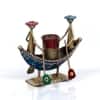 Desert Art Metal Handpainted Multicolour Boat Pen Stand