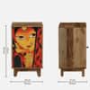 KevinMango Wood Hand Painted Multicolour 1 Door Small Cabinet In Natural Finish
