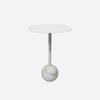 Metalsmith Marble Side Table in White Finish