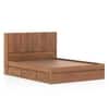 Koro Solid Wood Queen Size Drawer Storage Bed In Amber Walnut Finish