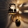 Devansh Metal Electric Wall Light in Gold Colour with Black Shade Count of 1 Light