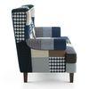 Minnelli 2 Seater Fabric Loveseat In Indigo Patch Work Colour