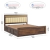 Shambhu Sheesham Wood King Size Bed In Provincial Teak Finish  With Hydraulic Storage (72 x 78 inches)