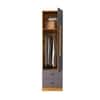 Hexa Red Wooden 1 Door Wardrobe with 2 Drawers and Hanging Space in Giant Wood and Slate Grey Colour
