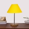 Devansh Yellow Cotton Table Lamp With Natural Wood Base & Steel Pipe (10X16.25 Inches)-31
