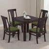 Arabia-Fabio 4 Seater Dining Table With Set Of 4 Chairs Colour-Matty Olive Finish-Mahogany