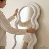 The Artment Beige Ripple Edge Unbreakable Floor Mirror For Home (170 X 70 CM)