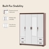 Miller 4 Doors 4 Drawers Wardrobe With Mirror and Lock in Two Tone Finish