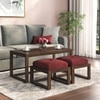 Avril Rectangular Solid Wood Coffee Table In Mango Walnut Finish and in Rococo Red Colour