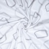 White And Grey  Geometric Cotton  400 Tc  Fitted  Super King Size Bedsheet With 2 Pillow Covers