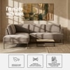 Modernelegance Wood Right Aligned 3-Seater With Upholstery Non Storage Sofa In Grey Colour