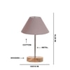 Devansh Grey Cotton Table Lamp With  Natural  Wood Base  & Steel Pipe (10X16.25 Inches)-32