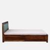 Melba Solid Sheesham Wood  King Size Hydrolic Storage Upholstered  Bed In Provincial Teak Finish