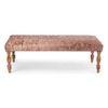 Cairo Soild Wood Bench In Velvet Brown Fabric