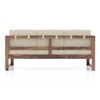 Korai Plus Three seater sofa -Finish -Teak,Fabric - Macadamia Brown Hopsack weave