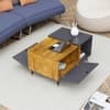Hexa Engineered Wood Center Table With Storage And Open Rack In Slate Grey And Giant Wood