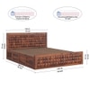 Keaton Sheesham Wood Queen Size Bed In Honey Oak Finish With Hydraulic Storage (60 x 78 inches)